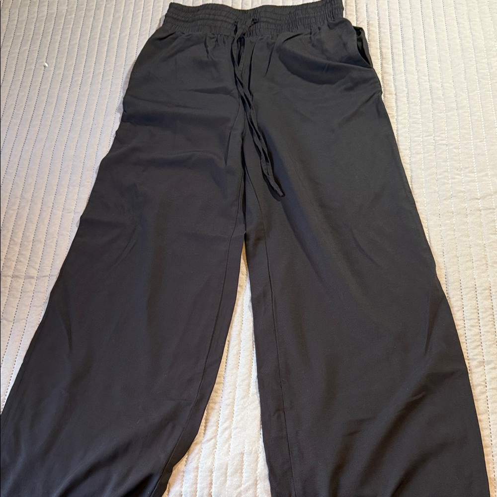 Womens Black Drawstring Pants